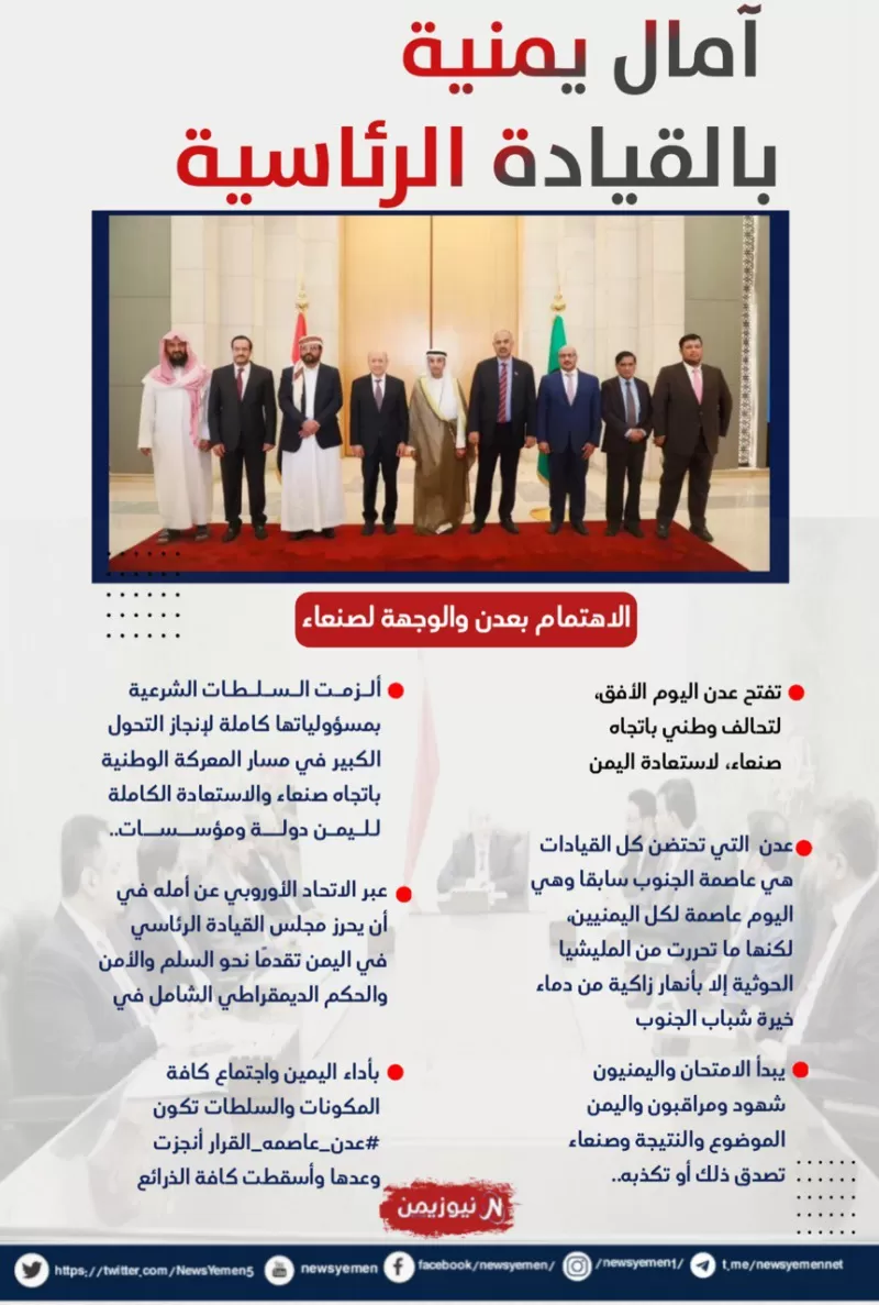 آمال يمنية بالقيادة الرئاسية- انفوجرافيك