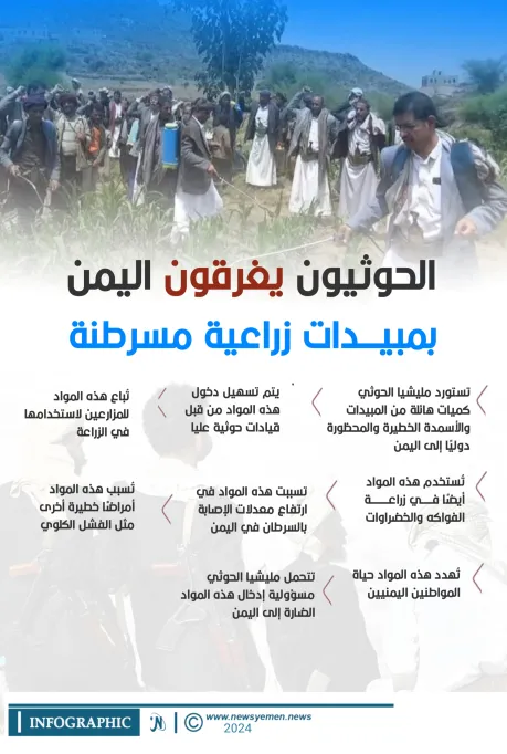 الحوثيون يغرقون اليمن بمبيدات زراعية مسرطنة- انفوجرافيك